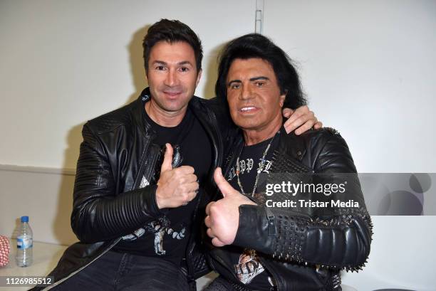 Lucas Cordalis and his father Costa Cordalis during the 'Goodbye Jens - Party Stars Halten Zusammen' benefit at Grugahalle on February 23, 2019 in...