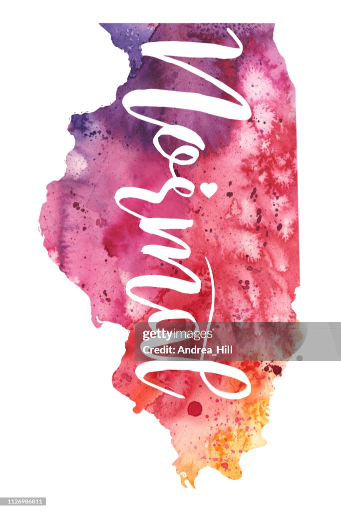 Normal, Indiana Watercolor Raster Map Illustration