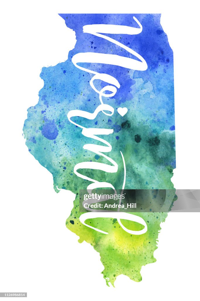 Normal, Indiana Watercolor Raster Map Illustration