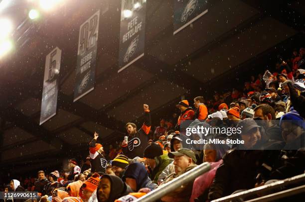 General view of fans is seen during the 2019 Coors Light NHL Stadium Series game between the Pittsburgh Penguins and the Philadelphia Flyers at...