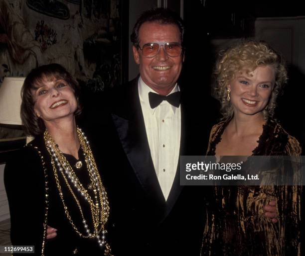 Actor James Garner, wife Lois Garner and Romy Windsor attend Television Academy Hall Of Fame Gala on September 23, 1991 at the Beverly Wilshire Hotel...