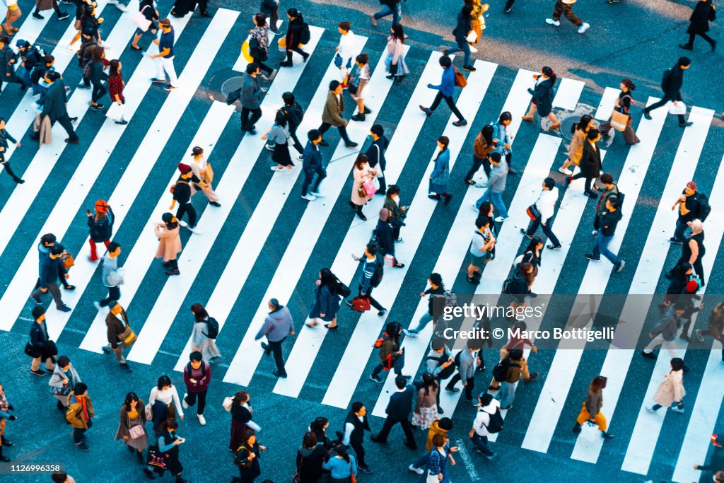 People walking at Shibuya crossing, Tokyo