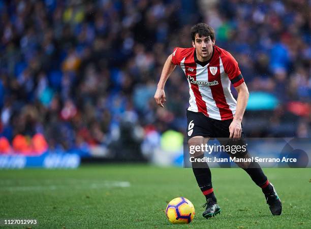 Mikel San Jose of Athletic Club Bilbao in action during the La Liga match between Real Sociedad and Athletic Club at Estadio Anoeta on February 02,...