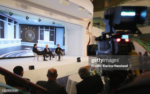 Podium round with Ralf Koettker, Martina Voss-Tecklenburg and Joachim Loew during day 3 of the DFB Amateur Football Congress at Hotel La Strada on...