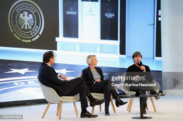 Podium round with Ralf Koettker, Martina Voss-Tecklenburg and Joachim Loew during day 3 of the DFB Amateur Football Congress at Hotel La Strada on...