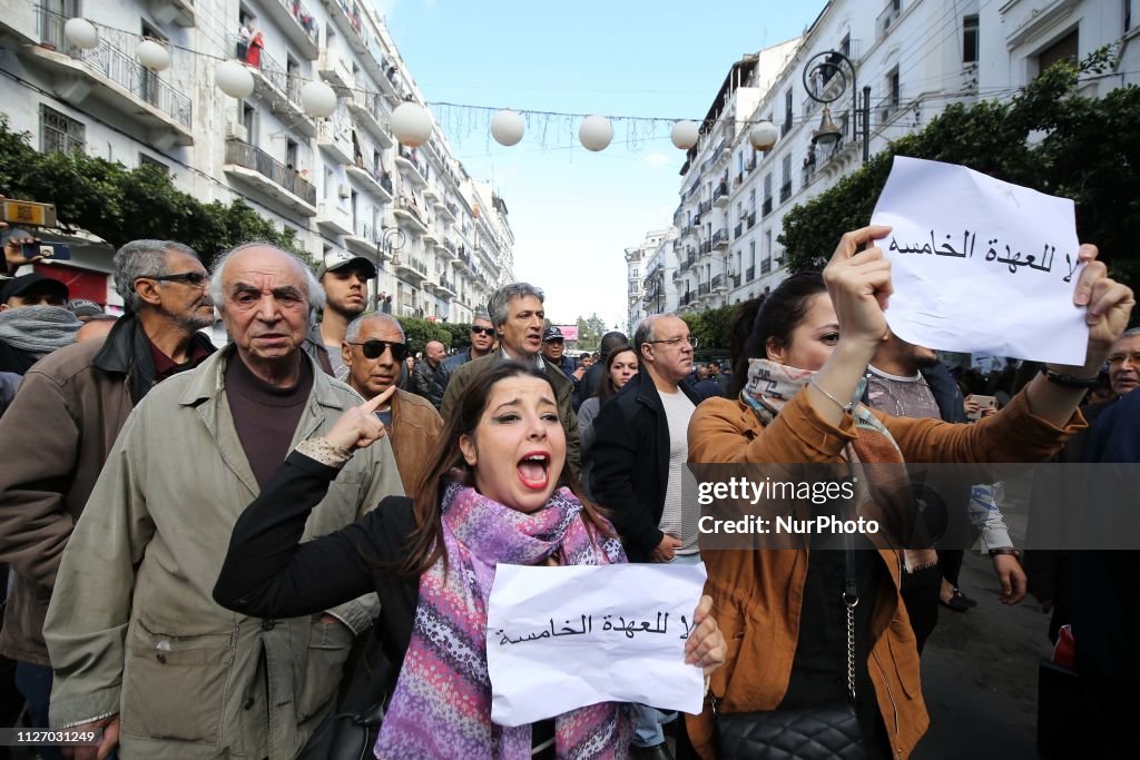 Protest Against The Fifth Term Of Abdelaziz Bouteflika In Algiers