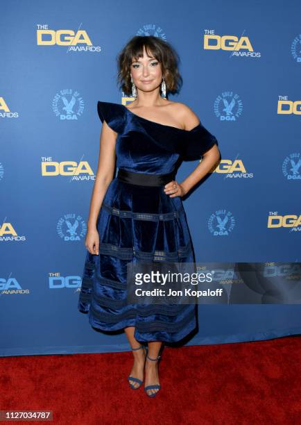 Milana Vayntrub attends the 71st Annual Directors Guild Of America Awards at The Ray Dolby Ballroom at Hollywood & Highland Center on February 02,...
