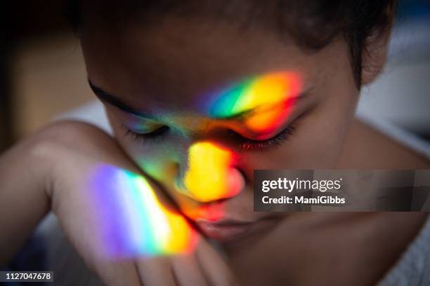 Rainbow Light Reflection Face Photos and Premium High Res Pictures ...