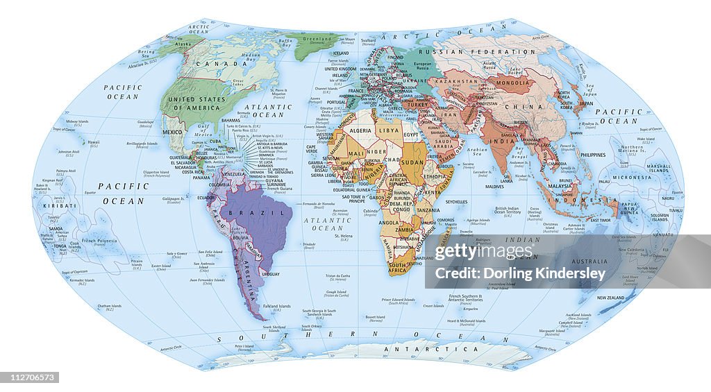 Digital illustration of map showing world population areas