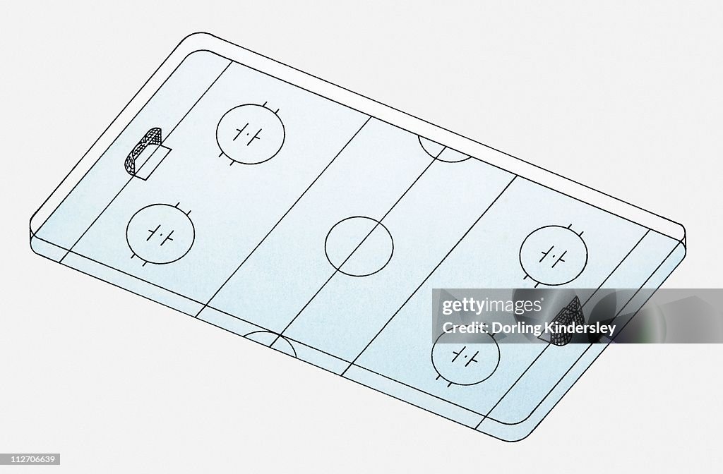 Illustration Of Ice Hockey Rink Layout High-Res Vector Graphic - Getty ...