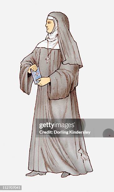illustration of a nun - nun stock illustrations