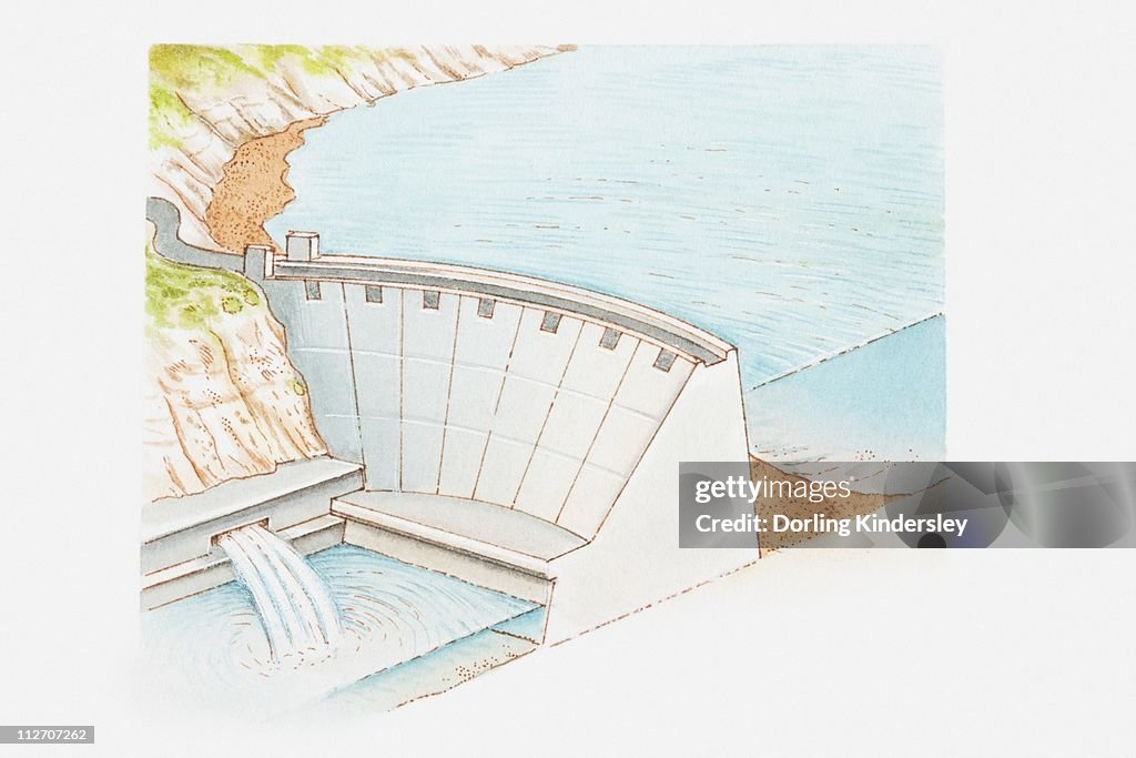 Illustration of of a dam