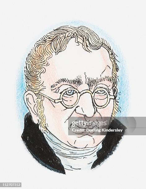illustration of john dalton, portrait - john dalton stock illustrations