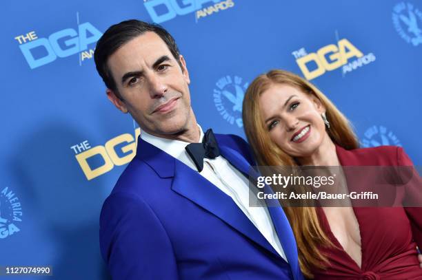 Sacha Baron Cohen and Isla Fisher attend the 71st Annual Directors Guild of America Awards at The Ray Dolby Ballroom at Hollywood & Highland Center...