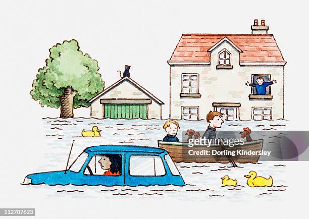 Flash Flood Cartoon High Res Illustrations - Getty Images
