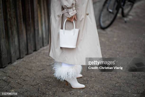 Lisa Olsson is seen outside Baum und Pferdgarten during the Copenhagen Fashion Week Autumn/Winter 2019 - Day 3 on January 31, 2019 in Copenhagen,...