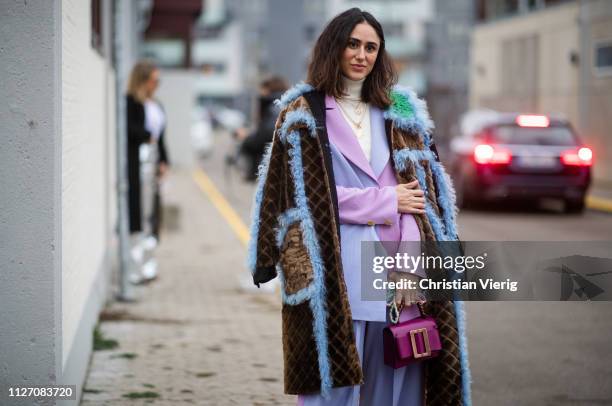 Soraya Bakhtiar is seen outside Baum und Pferdgarten during the Copenhagen Fashion Week Autumn/Winter 2019 - Day 3 on January 31, 2019 in Copenhagen,...