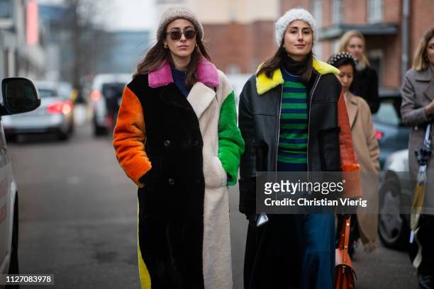 Sylvia Haghjoo and Julia Haghjoo seen outside Baum und Pferdgarten during the Copenhagen Fashion Week Autumn/Winter 2019 - Day 3 on January 31, 2019...