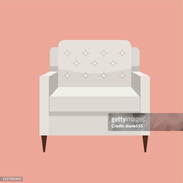upholstered living room chair - upholstered furniture stock illustrations