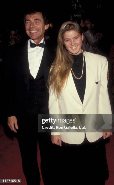 Actor David Birney and daughter Kate Birney attend the screening of "Hamlet" on December 18, 1990 at Mann Village Theater in Westwood, California.