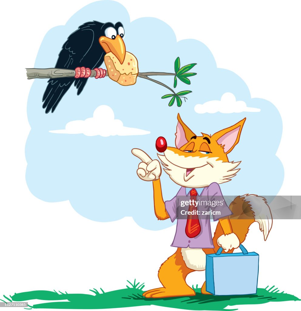 Fox And The Raven High-Res Vector Graphic - Getty Images