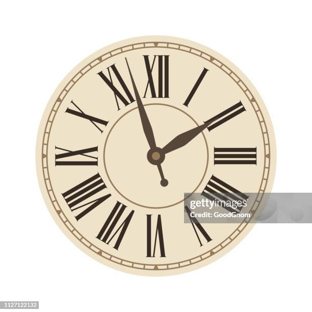 ilustraciones, imágenes clip art, dibujos animados e iconos de stock de antiguo reloj clásico - reloj de pared