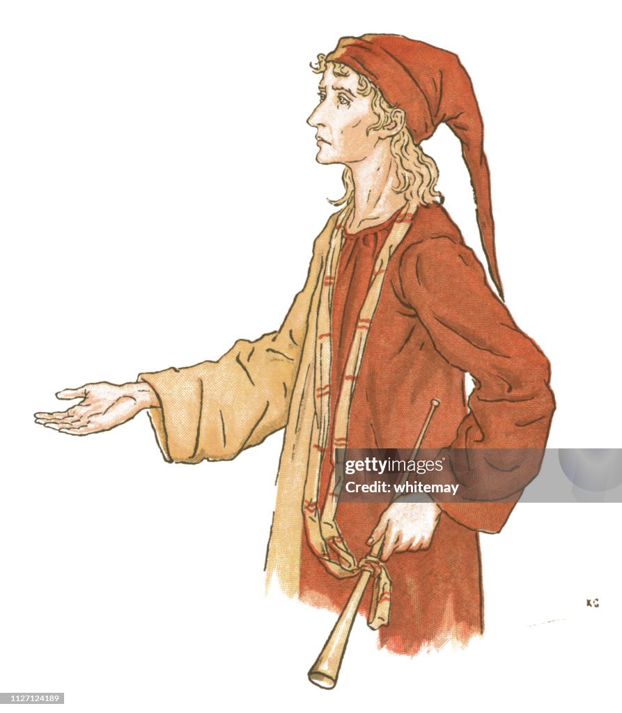 The Pied Piper of Hamelin asking to be paid