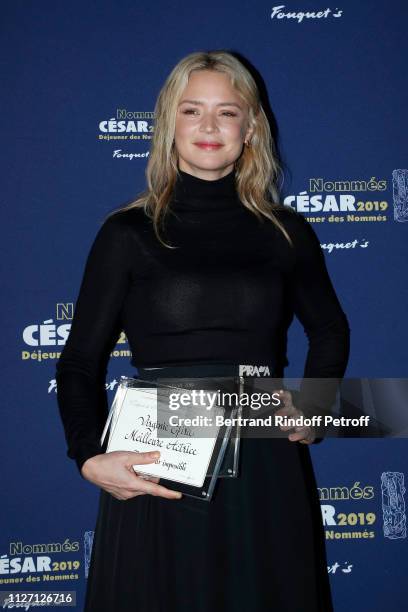 Actress Virginie Efira nominated for the Best Actress 'Cesar 2019' Award for the film 'UN AMOUR IMPOSSIBLE' attends the Cesar 2019 Nominee Luncheon...