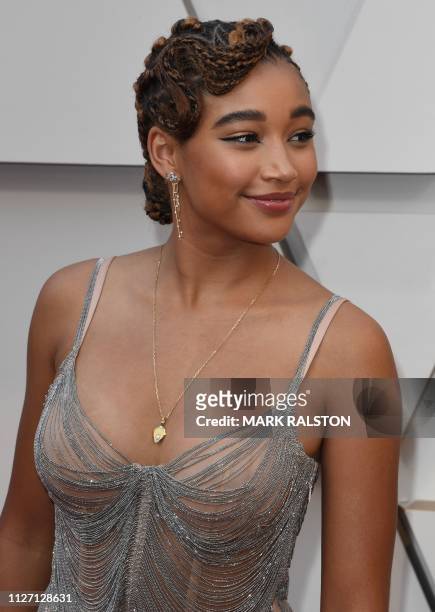 Actress Amandla Stenberg arrives for the 91st Annual Academy Awards at the Dolby Theatre in Hollywood, California on February 24, 2019.