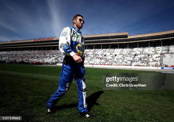 Crew chief Alan Gustafson stands on the grid during the Monster Energy NASCAR Cup Series Folds of Honor QuikTrip 500 at Atlanta Motor Speedway on...