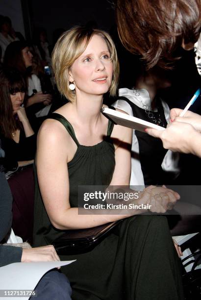 Cynthia Nixon attends the Autumn/Winter 2007 Chaiken womenswear show during New York Fashion Week on February 6, 2007 in New York City, New York.