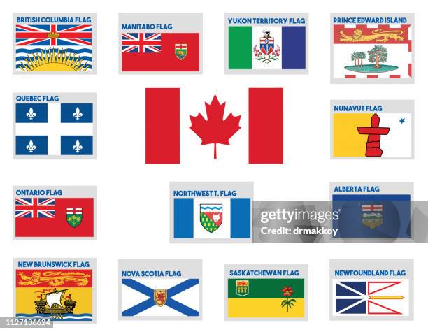 canada flags - british columbia flag stock illustrations