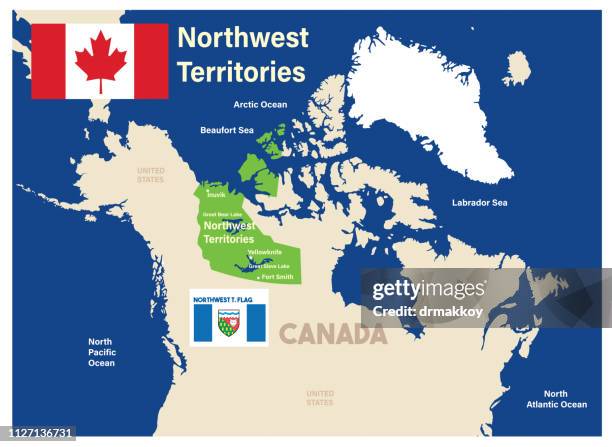 northwest territories map - yellowknife stock illustrations