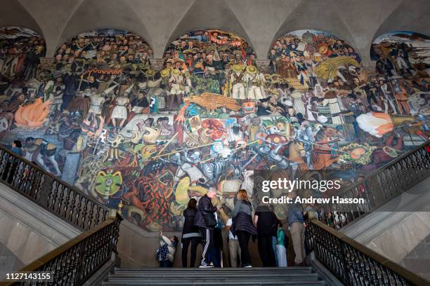 Fresco by Diego Rivera in the Palacio Nacional on January 23, 2019 in Mexico City,Mexico.