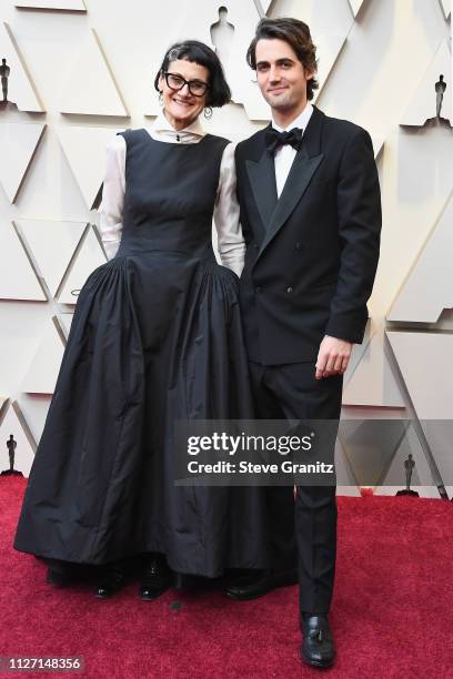 Costume designer Alexandra Byrne and guest attend the 91st Annual Academy Awards at Hollywood and Highland on February 24, 2019 in Hollywood,...