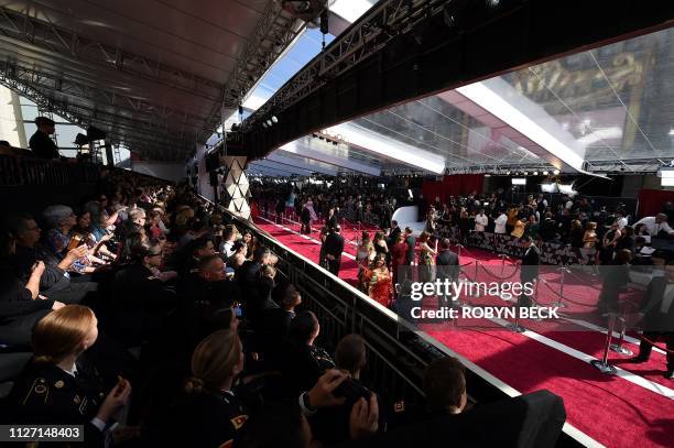 General view of the red carpet for the 91st Annual Academy Awards at the Dolby Theatre in Hollywood, California on February 24, 2019.