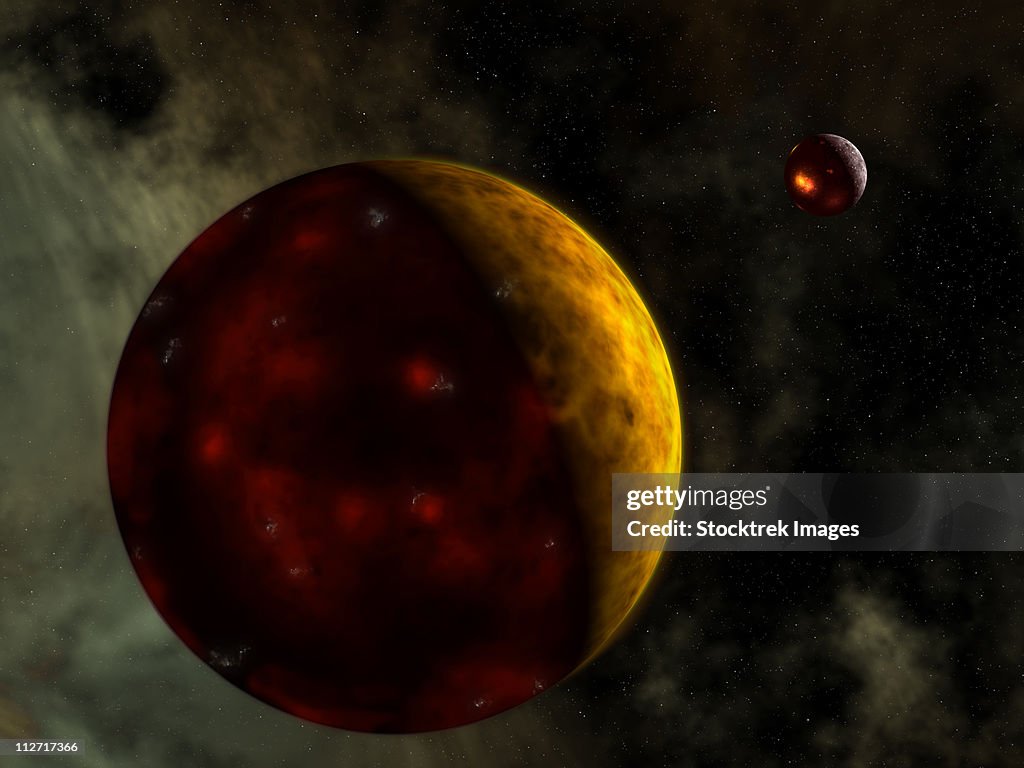 Artist's concept of a young, turbulent Earth.