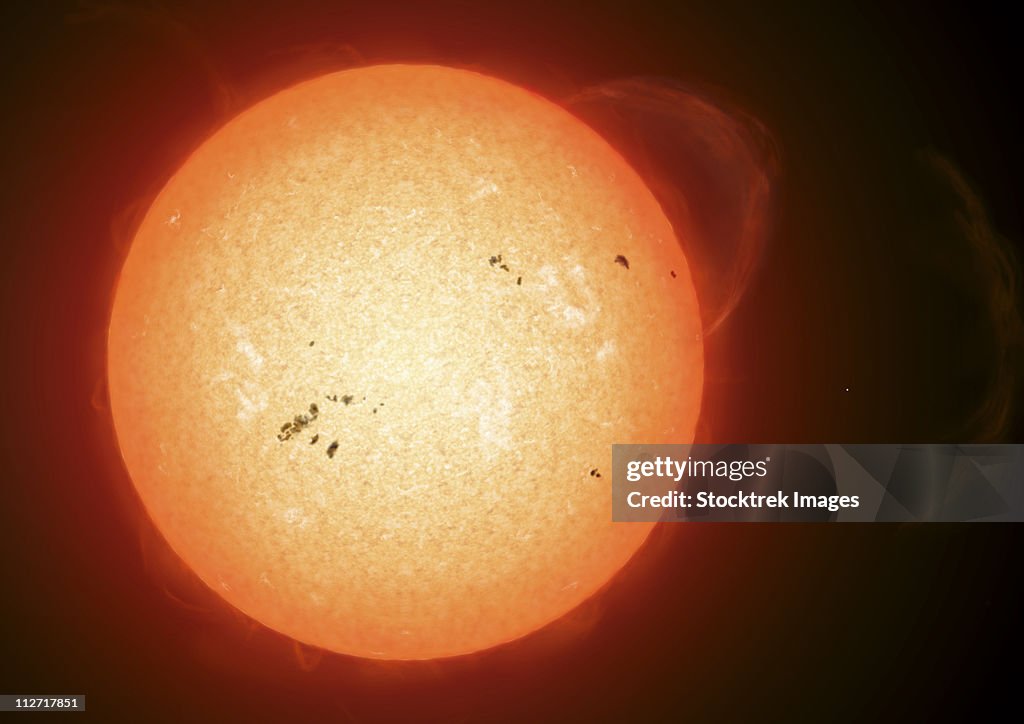 Visible Sun Illustration Of The Sun With Visible Dark Sunspots On The Surface ...