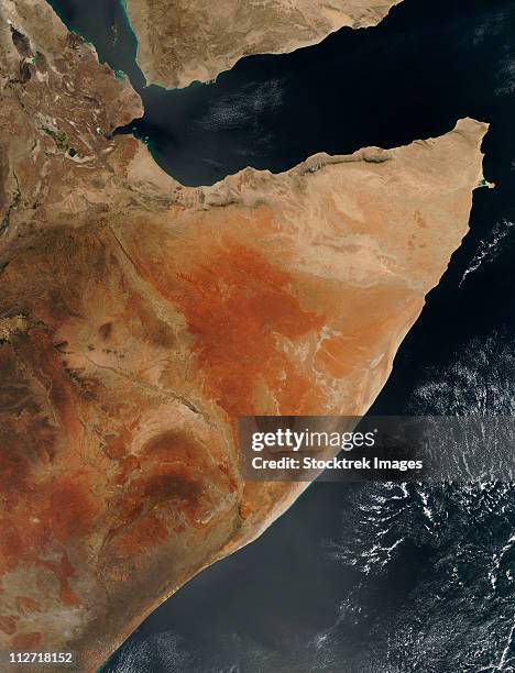 satellite view of the horn of africa. - horn von afrika stock-fotos und bilder