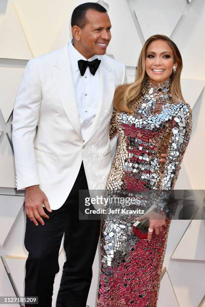 Alex Rodriguez and Jennifer Lopez attends the 91st Annual Academy Awards at Hollywood and Highland on February 24, 2019 in Hollywood, California.