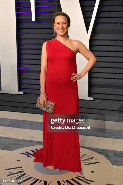 Anne Wojcicki attends the 2019 Vanity Fair Oscar Party hosted by Radhika Jones at Wallis Annenberg Center for the Performing Arts on February 24,...