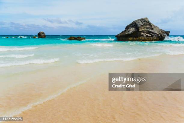horseshoe bay in bermuda - bermuda beach stockfoto's en -beelden
