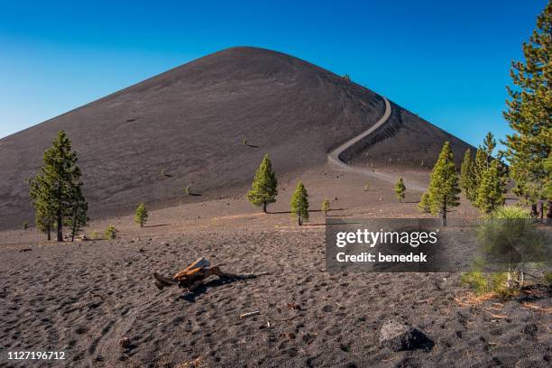 lassen volcanic national park cinder cone california - cinder cone volcano stock pictures, royalty-free photos & images