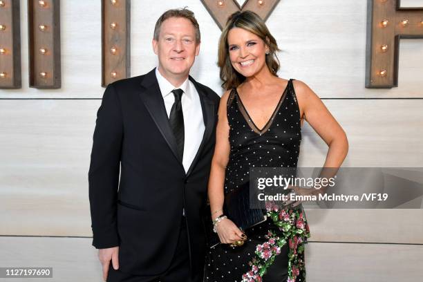 Michael Feldman and Savannah Guthrie attend the 2019 Vanity Fair Oscar Party hosted by Radhika Jones at Wallis Annenberg Center for the Performing...