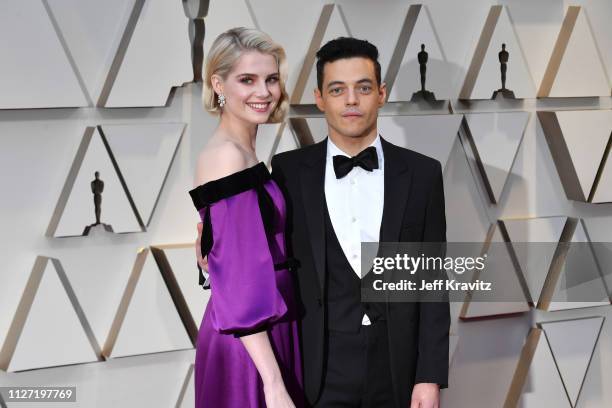 Lucy Boynton and Rami Malek attend the 91st Annual Academy Awards at Hollywood and Highland on February 24, 2019 in Hollywood, California.
