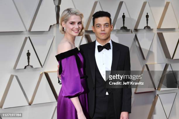 Lucy Boynton and Rami Malek attends the 91st Annual Academy Awards at Hollywood and Highland on February 24, 2019 in Hollywood, California.
