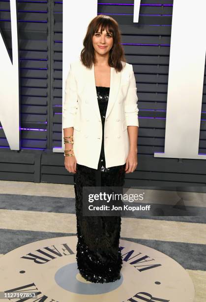 Rashida Jones attends the 2019 Vanity Fair Oscar Party hosted by Radhika Jones at Wallis Annenberg Center for the Performing Arts on February 24,...