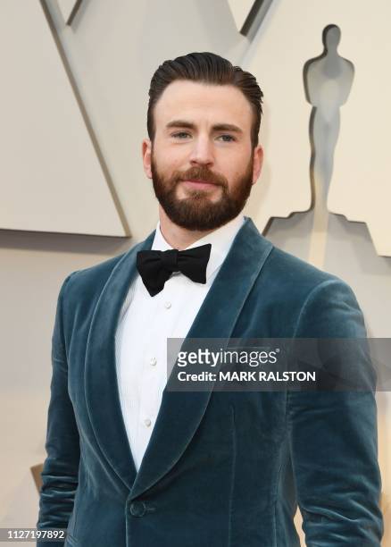 Actor Chris Evans arrives for the 91st Annual Academy Awards at the Dolby Theatre in Hollywood, California on February 24, 2019.