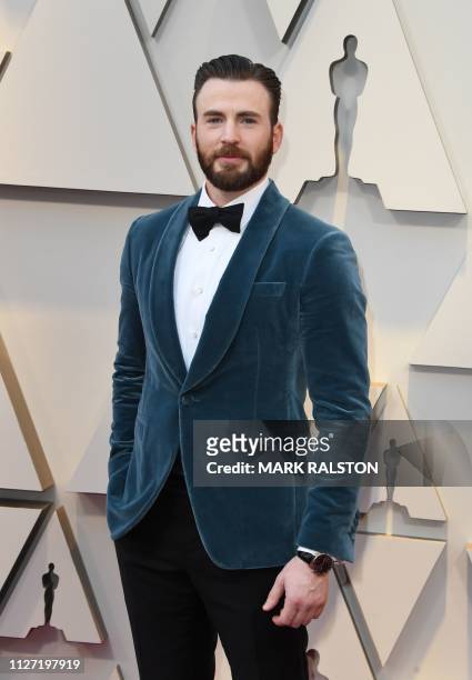 Actor Chris Evans arrives for the 91st Annual Academy Awards at the Dolby Theatre in Hollywood, California on February 24, 2019.