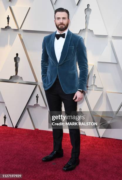 Actor Chris Evans arrives for the 91st Annual Academy Awards at the Dolby Theatre in Hollywood, California on February 24, 2019.